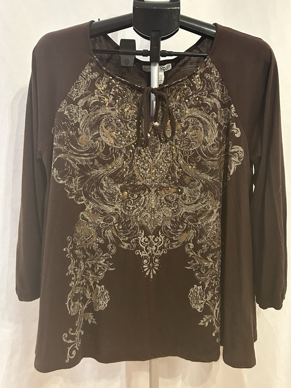 RXB Boho Brown Blouse Women's size XL